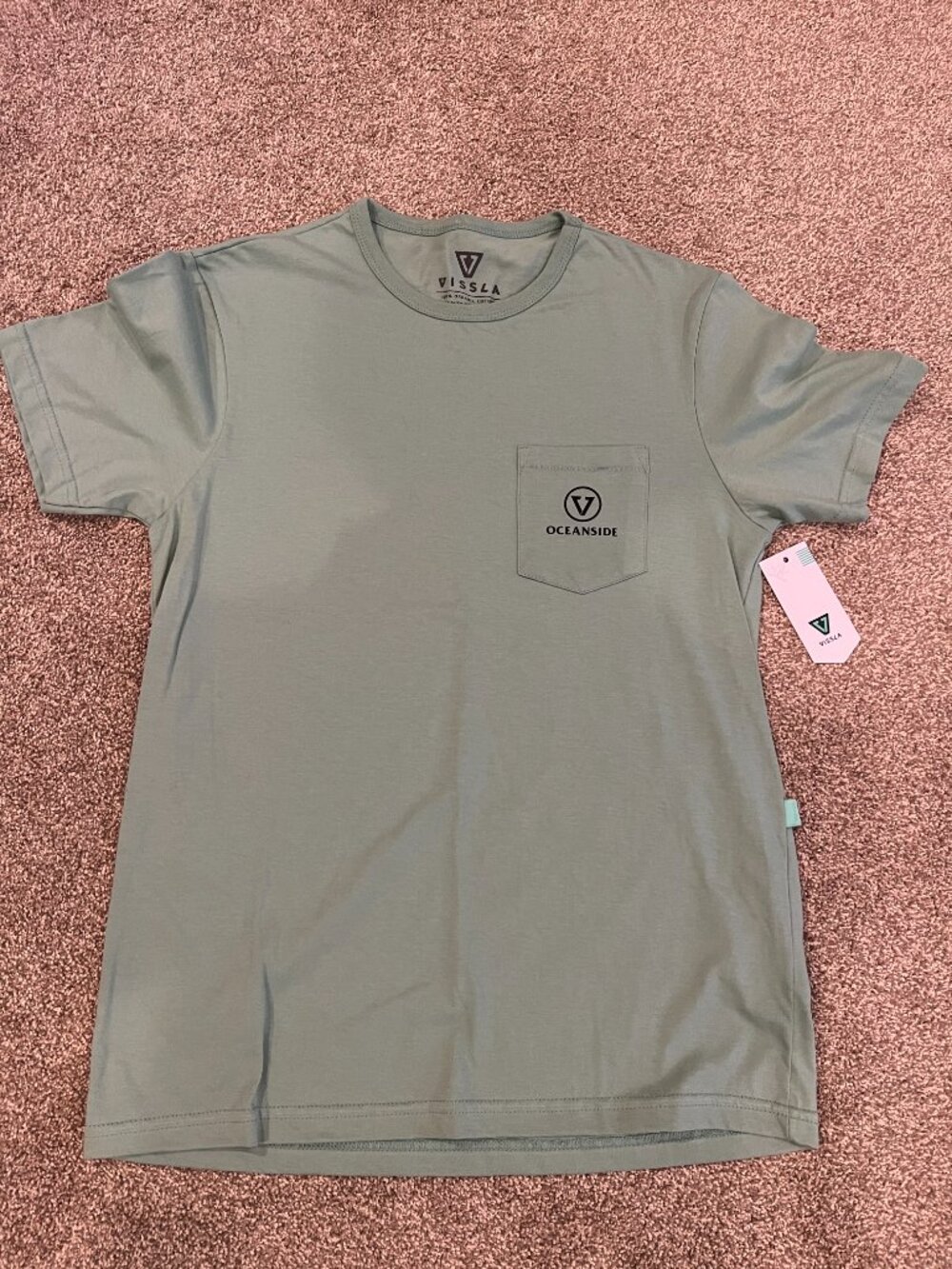 VISSLA Organic Cotton Pocket Oceanside Pier Graphic: SIZE: Small
